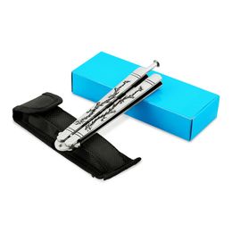 Foldable Butterfly Knife Trainer Transformable Blunt Balisong Pocket 440C Stainless Steel Outdoor Training Tool For Game 220428 504 556