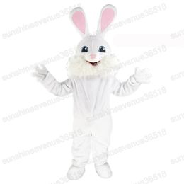 Easter White Rabbit Mascot Costume Cartoon Theme Character Carnival Festival Fancy dress Christmas Adults Size Party Outfit Suit