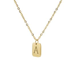 Pendant Necklaces Gold Initial Letter Necklace A-Z Tag Alphabet Pendants Stainless Steel Letters Men Women Charm JewelryPendant