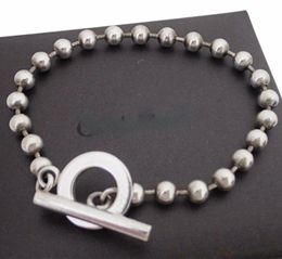 Luxuriöse 6ucci-Schmuck-Armbänder aus 925er-Sterlingsilber mit runder Kugelkette und Perlenknebel für Damen, Herren, Paare mit Logo-Markenbox, Armreif-Set, Geburtstagsgeschenke