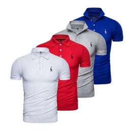AIOPESON 4 Pcs Brand Polo Shirt for Men Casual Solid Colour Slim Fit Mens Polos Summer Short Sleeve Embroidery Polo Shirt Men 220704
