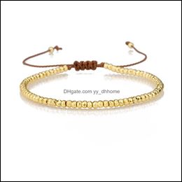 Beaded Strands Bracelets Jewelry Hematite Beaded Braided Bracelet 2021 Adjustable Black Rope Chain Health Care For Women Yoga Gifts Drop De