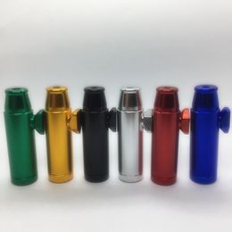 Smoking Colorful Aluminium Alloy Portable Dry Herb Tobacco Spice Miller Snuff Snorter Sniffer Filter Stash Bottle Mouthpiece Bullet Shape Cigarette Holder DHL