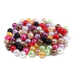 100pcs/lot 8MM Diy Pearl Loose Bead for Jewelry Bracelets Necklace Hair Ring Making Accessories Crafts ABS Acrylic Kids Handmade Beads