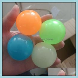 Ceiling Sticky Wall Ball Luminous Glow In The Dark Squishy Anti Balls Stretchable Soft Squeeze Adt Kids Toys Party Gift Drop Delivery 2021 F