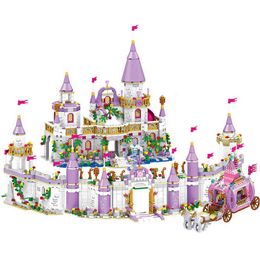 Blocks 6pcs Friends Girl Princess Villa Windsor Castle City Building Blocks Kit Bricks Classic Movie Model Kids Toys For Children Gift T230103