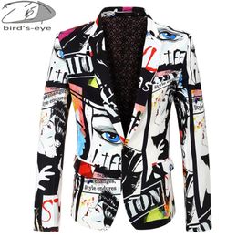 Fall And Winter Men's Suit Jacket Men's Printing Stamping Fashion Suit Party Coat Slim Single Button Blazers Jacket Men 3XL 220801