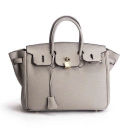br bag Canada - Luxury Classic Handbags Birkinss 2022 Autumn and Winter Leather Women's Bag European American Br Top Litchi Pattern Platinum Portable One WAPL