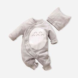 Newborn Little Baby Girls Boy Clothes Cute Animal Totoro Costume Bebes New Born Rompers Twin Infant Clothing Jumpsuit Hat Set G220510