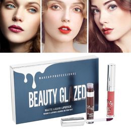 Lip Gloss Beauty Glazed 6PCS/Set Liquid Matte Metallic Lipstick Long Lasting Waterproof Clear Moisturiser Tint For Gift TSLM2Lip GlossLip