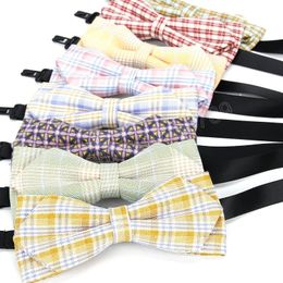 Men Bowtie Fashion Classic Plaid Ribbon Neckwear Adjustable Mens Gifts Bow Tie for Wedding England Style Ties Accessories