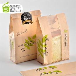 Paper Bags Bread Environmentally Friendly Food Packaging Baking Toast 100pcs 201225