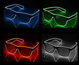 Festive Decoration LED Light Glowing Glasses EL Wire Luminous Party-Glasses Eyewear for Birthday Halloween Xmas Party Bar Decorative Supplier SN6685