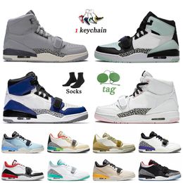 OK with Socks Jumpman Legacy 312 Women Mens Basketball Shoes Wolf Grey Light Aqua Igloo Storm Blue Pink Foam Just Don Billy Hoyle Bred Cement Sports Trainers Sneakers