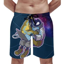 Men's Shorts Cuddle Hero Aizawa Board My Academia Beach Short Pants Elastic Waist Funny Design Swimming Trunks Plus SizeMen's