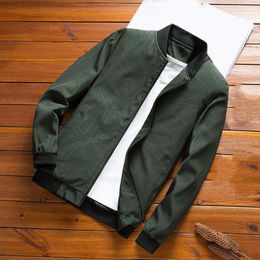 Men's Jackets Men's Bomber Men Coat Solid Color Stand Collar Zipper All Match Spring Jacket Baseball Clothing For Daily WearMen's
