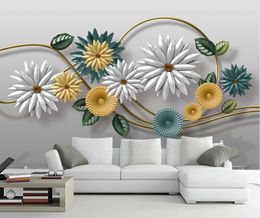 3D Wallpaper Mural Stereoscopic embossed flowers Photo wall stickers For Living Room Bedroom TV Background Room Decor Painting murals wallpapers home improvement