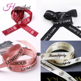 10mm75mm Personalised and Customised ThreeDimensional Ribbon DIY Satin Ribbons Gift Packing Tapes 100 Yardslot 220608