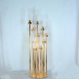 decoration 90cm tallest)New Arrival 10 Arms 5 heads Candelabra Metal Candle Holder Gold Centerpieces for Event Wedding Party Decoration Home Decor imake0046