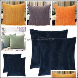 Pillow Case Bedding Supplies Home Textiles Garden Ll Solid Square Pillowcase Decorative Er Sofa Seat Car Cushion E Dhjdi