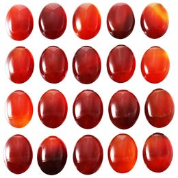 Natural Red Carnelian Oval Flat Back Gemstone Cabochons Healing Chakra Crystal Agate Stone Bead Cab Covers No Hole for Jewelry Craft Making