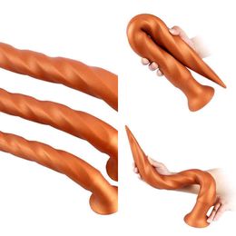 Nxy Anal Toys Sex Shop New Silicone Super Long Plug for Men Prostate Massage Large Dildo Women Butt Erotic Toy 220506