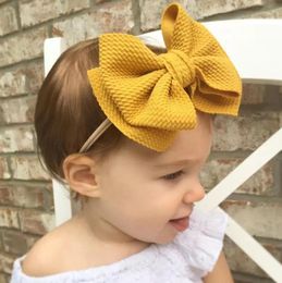 Big Bow Hairband Baby Girls Toddler Kids Elastic Headband Knotted Nylon Turban Head Wraps Bow-knot Hair