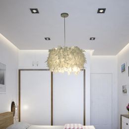 Pendant Lamps Feather Lamp Romantic Dreamlike Droplight Bedroom Living Room Parlour Hanging E26/e27 Max 15wPendant