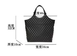 Women Black Leather handbag Quilted Tote shopping icare maxi bag big Shopper Paris fashion Large Beach bags luxury designer travel270W