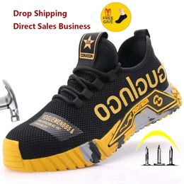 Boots Breathable Lightweight Work Shoes Comfortable Soft Safety European Standard Sport SteelToed 220913