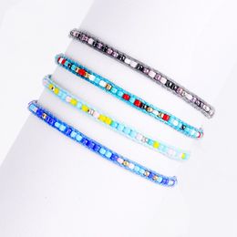 rhinestone resin beads UK - New Trendy Cool Seedbeads Strands Bracelets Adjustable Handmade Woven Glass Beads Bracelet Jewelry