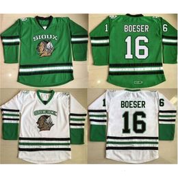 VipCeoMit North Dakota Hockey Jersey 2 Stecher 9 Caggiula 16 Brock Boeser 33 Cam Johnson 100% Stitched Fighting Sioux DAKOTA Hockey Jerseys