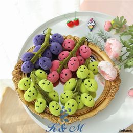 New Arrival Hot Selling Ins Cute Version Adorable Colourful Grapes 20/26cm Creative Fruits Plush Doll PP Cotton Toy Children/Birthday/Festival Smile Face Funny