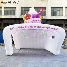 4.5mLx2.5mW Attractive Inflatable Ice Cream Kiosk Stand Booth Tent For Decoration Made By Ace Air Art