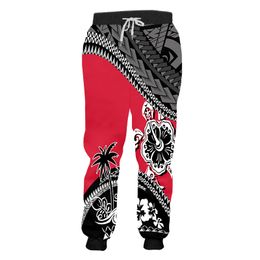 LCFA Fashion Men Casual Full Length Pants Harajuku 3D Tahiti Polynesia Printed Joggers Sweat Pants Street Style Sweatpant Custom 220613