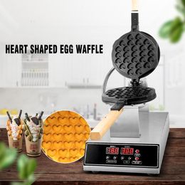 Electric Heart Shape Egg Bubble Waffle Maker Commercial Computer Control Eggettes Waffles Iron Cake Oven Bubbles Waffles Machine