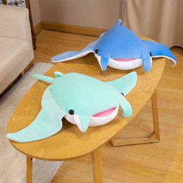 Cm Cute Devil Fish Plush Toy Simulation Flying Beams Cuddles Pop Shark Cushion For Kids Gift J220704