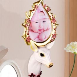 Deer head wall hanging Nordic style animal head deer decorative painting living room bedroom three-dimensional wall decorative T200619