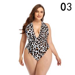 Womens Plus Size Swimwear beachwear Siamese swim swimming Leopard print snake skin swimwear vest one-piece no Bra underwire support swimsuits bikinis for summer 002