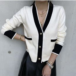 2022 Ladies Knitted Cardigans Sweaters Women Long Sleeve V-neck Korean Office Fashion Slim Tops Cardigans 2022 Autumn Winter