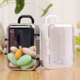 12pcs Mini Plastic Toy Travel Suitcase Candy Box Suit for Doll Wedding Party Decoration CX220423