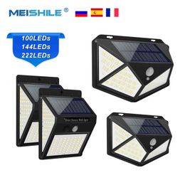 Outdoor Led Solar Light Motion Sensor IP Waterproof Solar Energy Wall Lights For Garden Patio Yard Deck Hanging Lights J220531