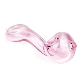 Pink Clear Pyrex Thick Glass Pipes Handmade Smoking Tube Bong Handpipe Portable Innovative Design Dry Herb Tobacco Oil Rigs Holder DHL Free