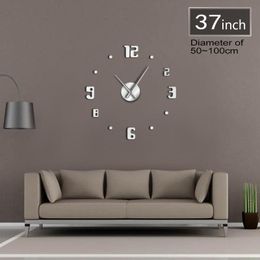 Wall Clocks Large Clock Modern Design Quartz Watch Big Needle Acrylic Mirror Diy Sticker 3d Stickers Home DecorWallWall