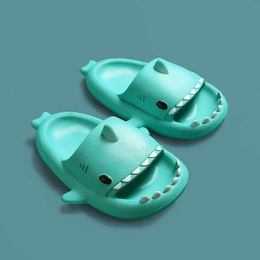 1 Pairs/2 Pcs 2022 Summer New Childrens Slippers Kids Sandals Baby Soft Sole Anti-Slip Cute Flat Heels Beach Shoes Boys Girls Cartoon Shark Outdoor slippers