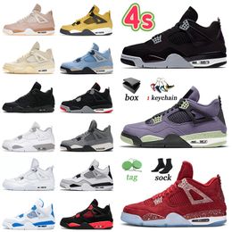 2022 Bred Patent Jumpman 4 basketballs shoes 36-47 mens trainers Military Black Canvas Canyon Purple women 4s sneakers sports Red Thunder White Oreo