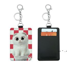 Sublimation Card Holder PU Leather Blank Credit Cards Bag Case Heat Transfer Print DIY Holders With Keychain BBB14922