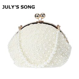 Handmade Pearl Beaded Handbags Shabby Chic Wedding Purse Embroidery Beaded Bags Luxury Day Clutches Night Club Evening Bags 201125