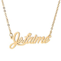 Pendant Necklaces Jetaime Name Necklace Personalised Stainless Steel Women Choker 18k Gold Plated Alphabet Letter Jewellery Friends GiftPendan