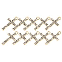 Pendant Necklaces 10Pcs Chic Alloy Cross Pendants Bracelet AccessoriesPendant